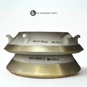 BOWL LINER, REPUESTOS PARA TRITURADORA, REFACCIONES TRITURADORA DE CONO, CONE CRUSHER, MANGANESO PAR